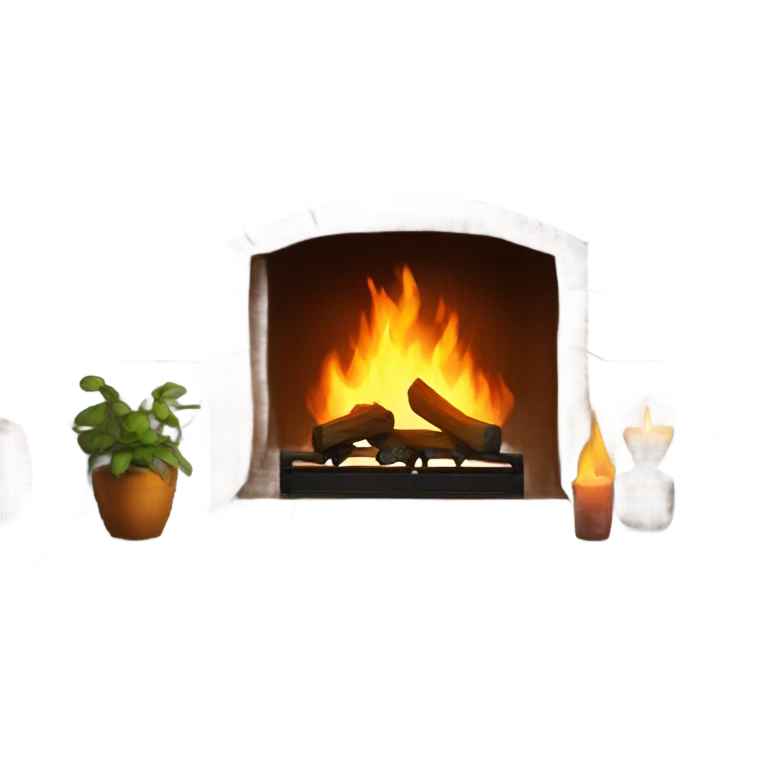 Realistic fireplace  emoji