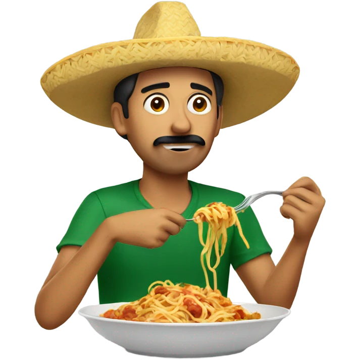 Mexican eating spaghetti emoji