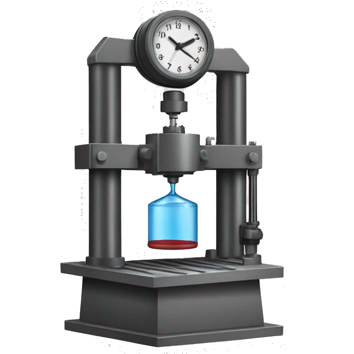 hydraulic press pressing a clock emoji