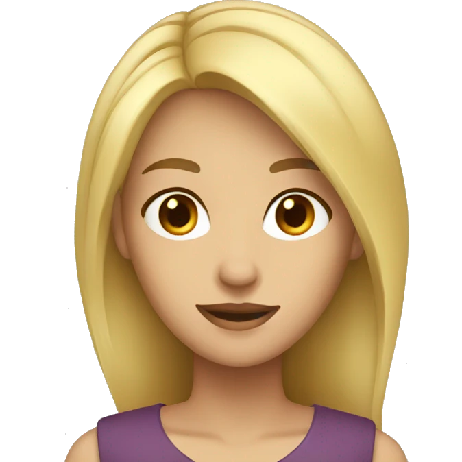 a blonde character with brown eyes working emoji
