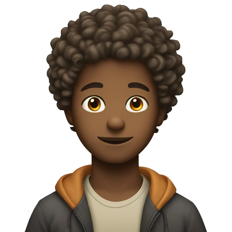 Boy with curly hair  emoji
