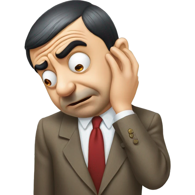 mr bean grabs his head emoji