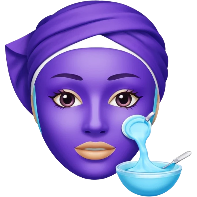 purple blue skincare mask pack emoji