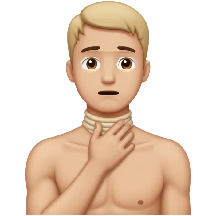 Man holding his neck in distress  emoji