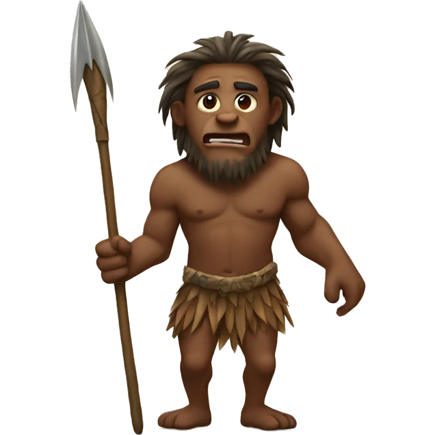 primal man with spear emoji