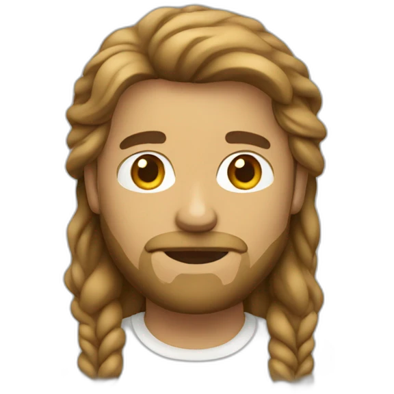 light brown guy with beard and mullet emoji