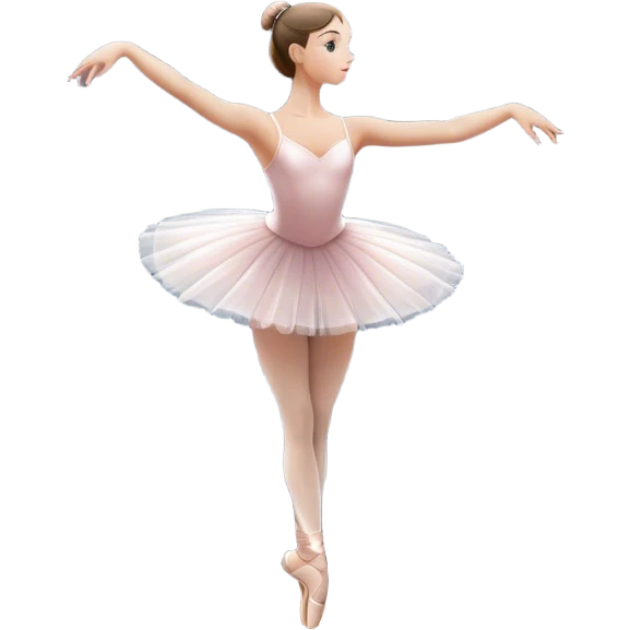Icon for Ballet: a theater stage with silhouette of a ballerina in an elegant pose, surrounded by spotlight and stage lights. The icon should convey the grace and beauty of ballet, with focus on the dancer and the dramatic lighting. Transparent background. emoji