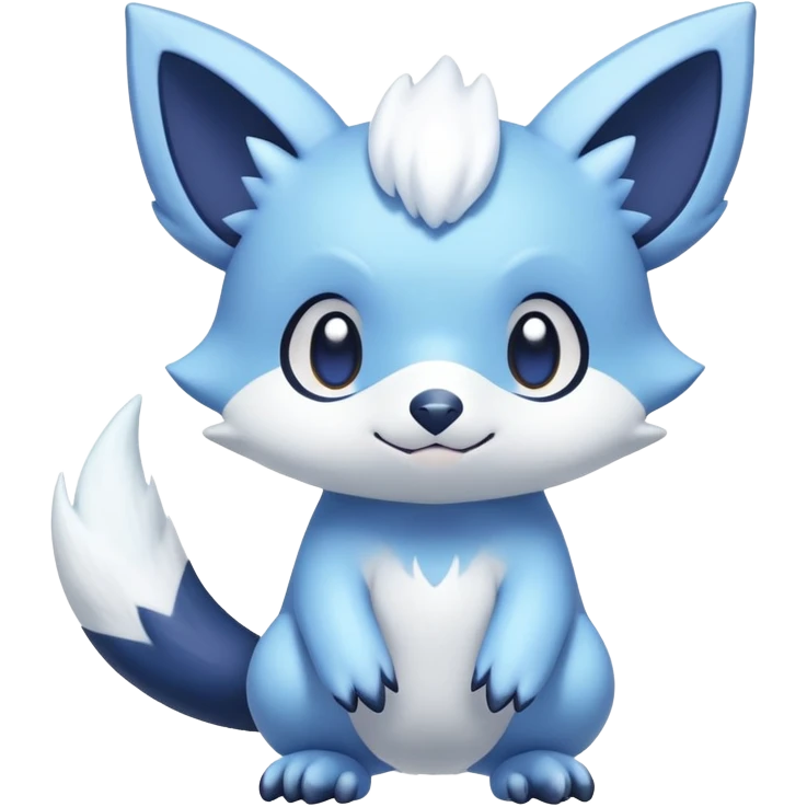 Shiny snowy pastel Noibat-Meowstic-Oshawott-Fakémon-hybrid-creature (full body)  emoji