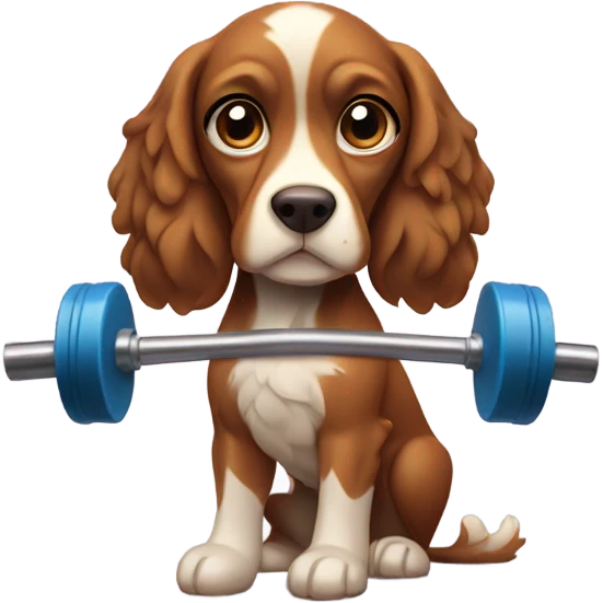 Weightlifting spaniel emoji