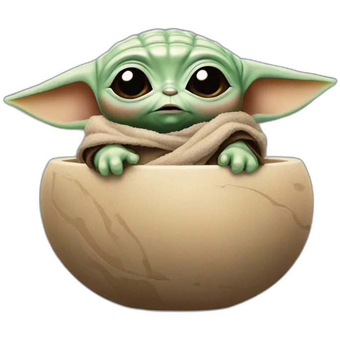 Baby yoda with the Mandalorian emoji