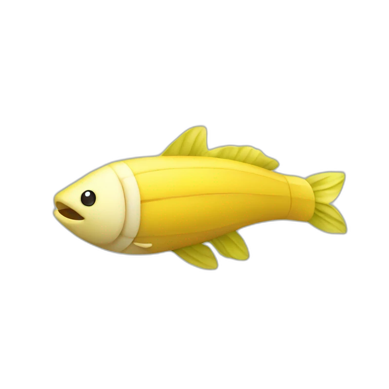 Un banane sur un poisson emoji