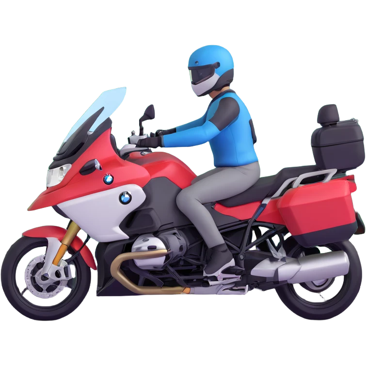 BMW RT1200 touring motorcycle with rider on scenic mountain road emoji