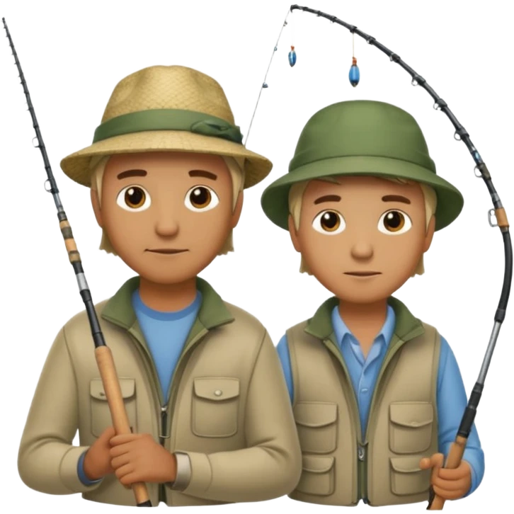 father and son fishing emoji