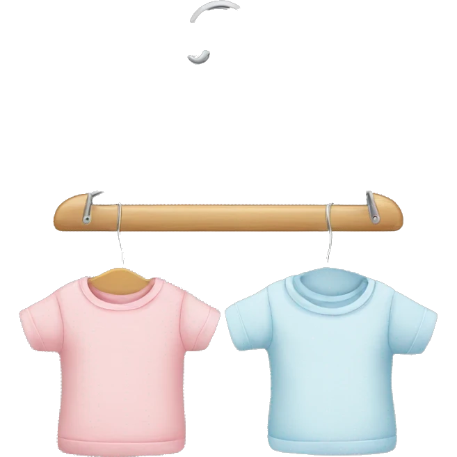 Baby clothes in hangers emoji