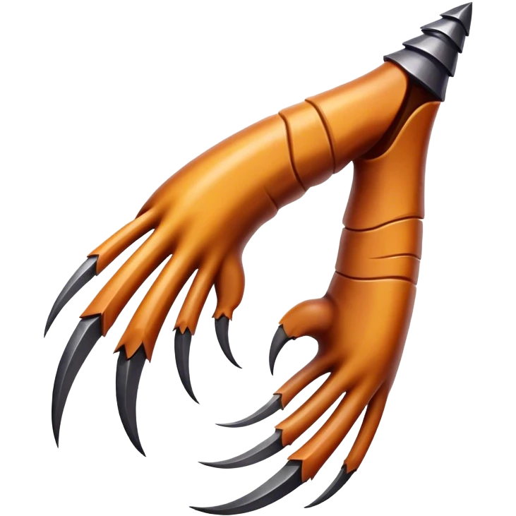 Brown claw with seven talons hanging downwards (not sentient) emoji