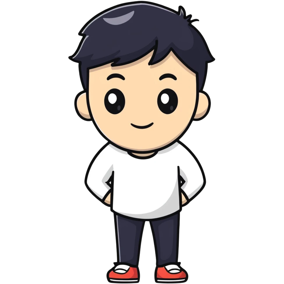 Black hair white guy  emoji