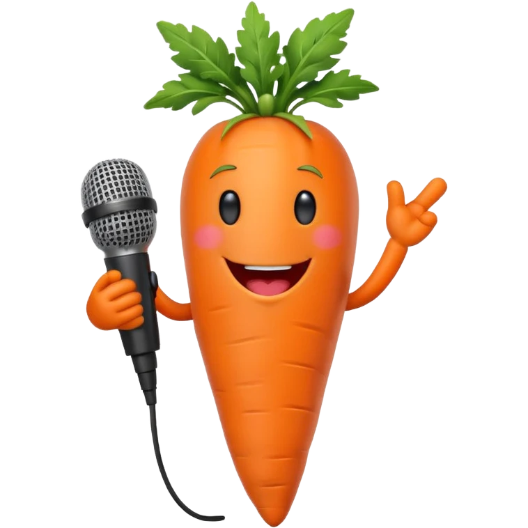 singing carrot with microphone emoji