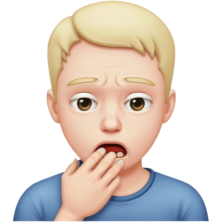 Annoyed person choking self emoji