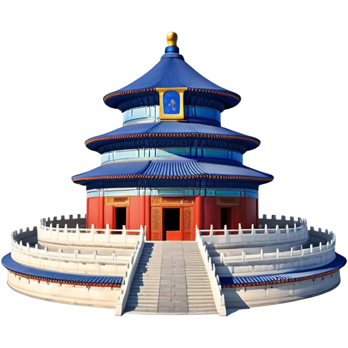 Temple of Heaven in Beijing, circular blue roof temple, ancient Chinese religious building, emoji style emoji