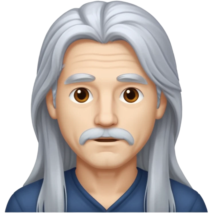 man with long silver hair emoji