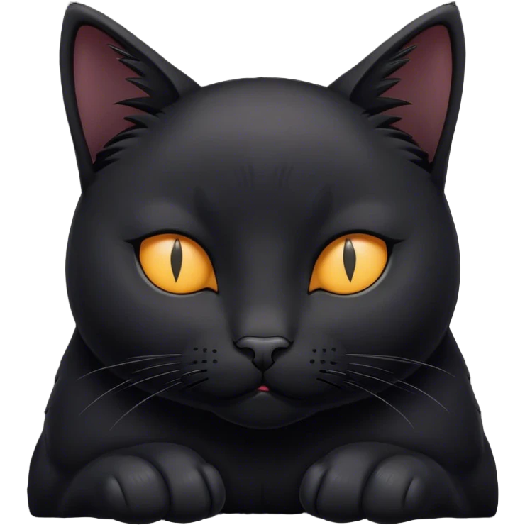 praying black cat with closed eyes emoji