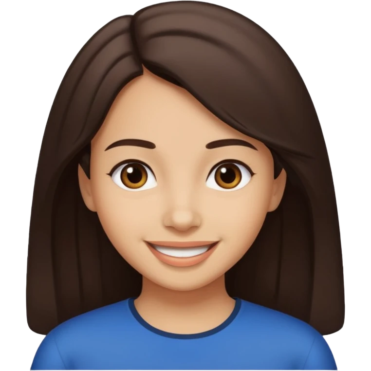 A dark brown-haired girl saying Maşallah emoji