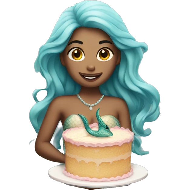 mermaid holding a cake emoji