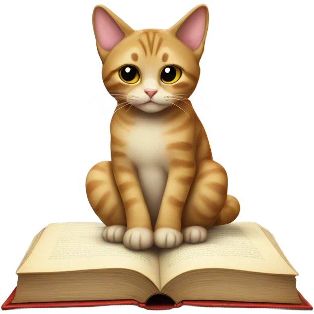 book with cat on top emoji