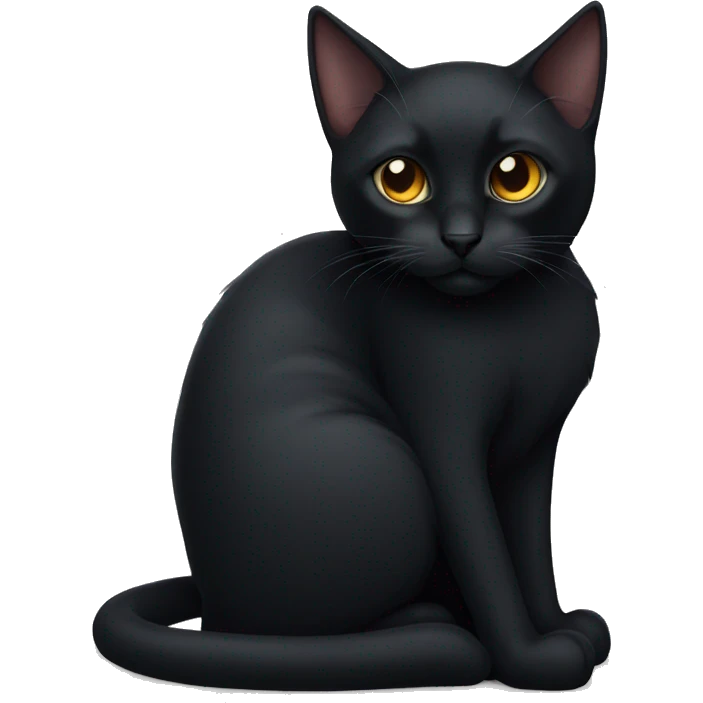 Black cat curled up emoji