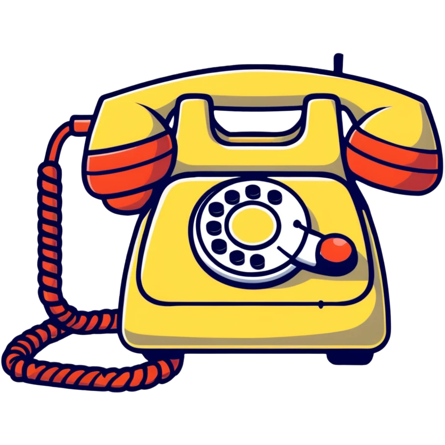 A retro corded telephone with spiral cord connecting handset to base emoji