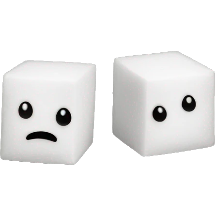 sugar cubes faceless, 2 pieces emoji