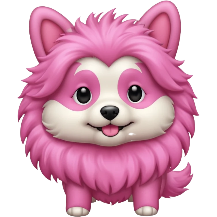 pink girly dog playing fetch emoji