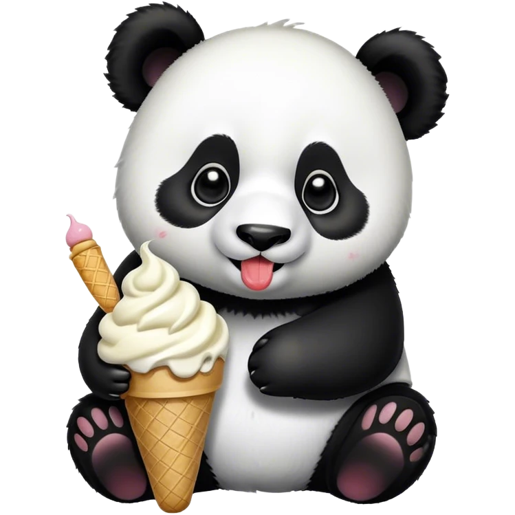Panda eating ice cream emoji