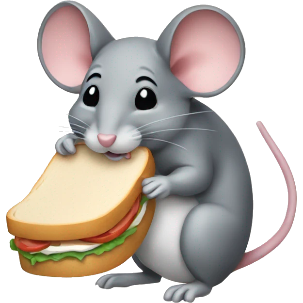 Mouse eating sandwhich emoji