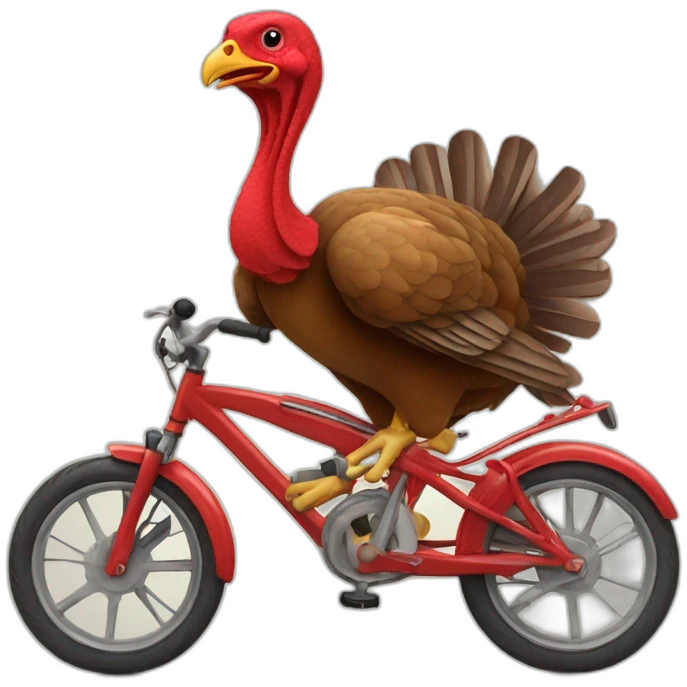 turkey-Riding-a-red-bike emoji