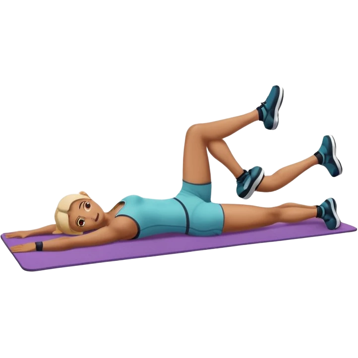 exercise mat with a figure lying and lifting legs emoji