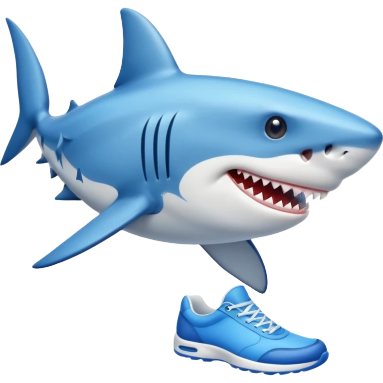 A shark with blue shoes emoji