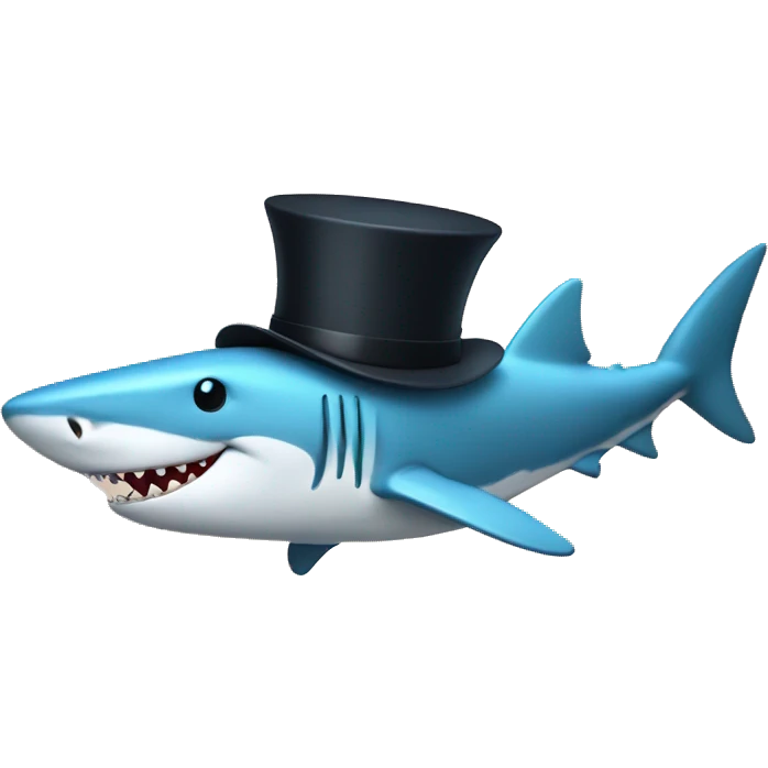  Coding Shark with a top hat emoji