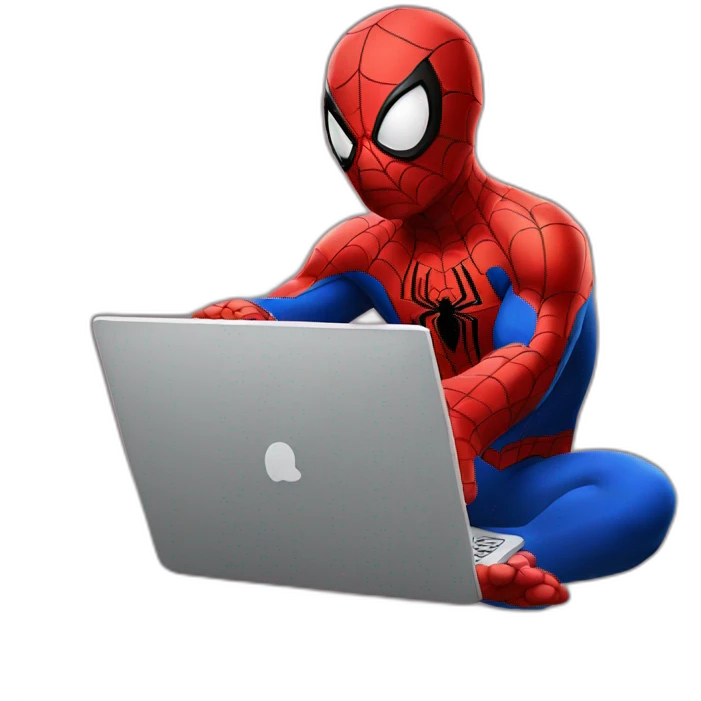spiderman workwith laptop emoji