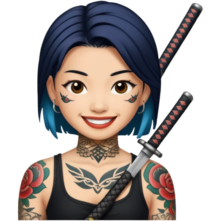 asia katana with tattoos emoji