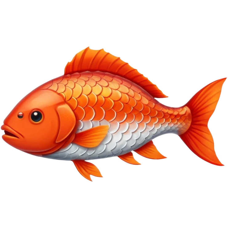 a red fish, but the side view emoji