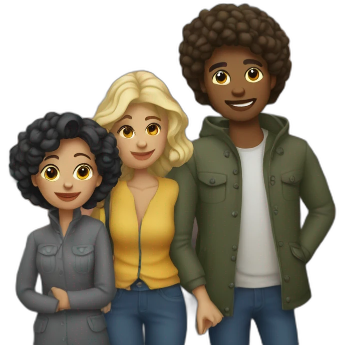 2 mujeres y un chico en Amsterdam emoji