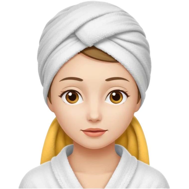 Woman with white towel on head emoji