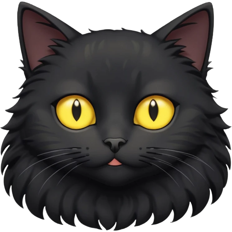 create an image of a black cat with yellow eyes and a white spot on its chest in ghibi style emoji