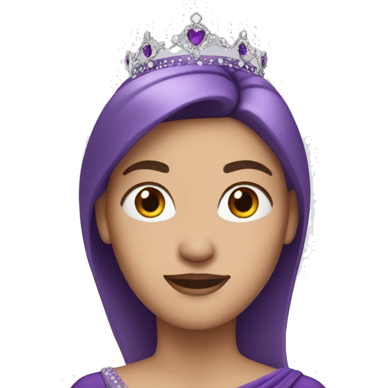 White woman with purple tiara and purple gown emoji
