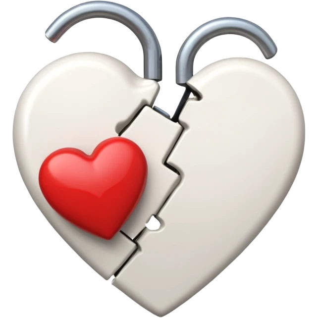 broken heart sticked together (divorce) with a clamp emoji