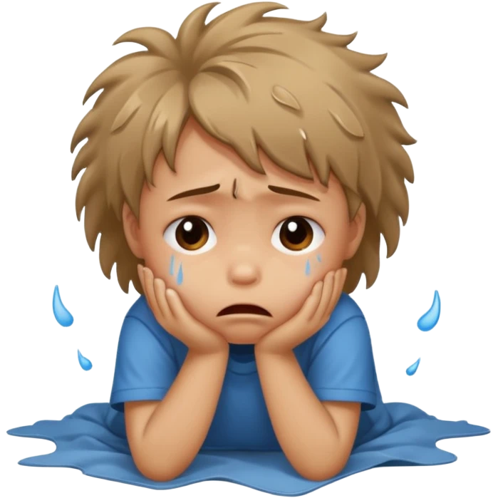 child crying laying on floor emoji