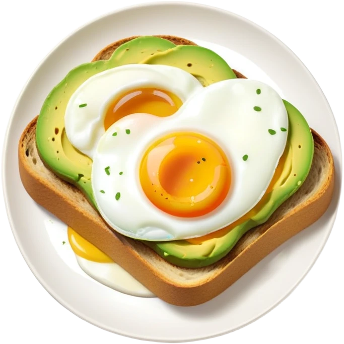 Avocado toast with a poached egg on top emoji