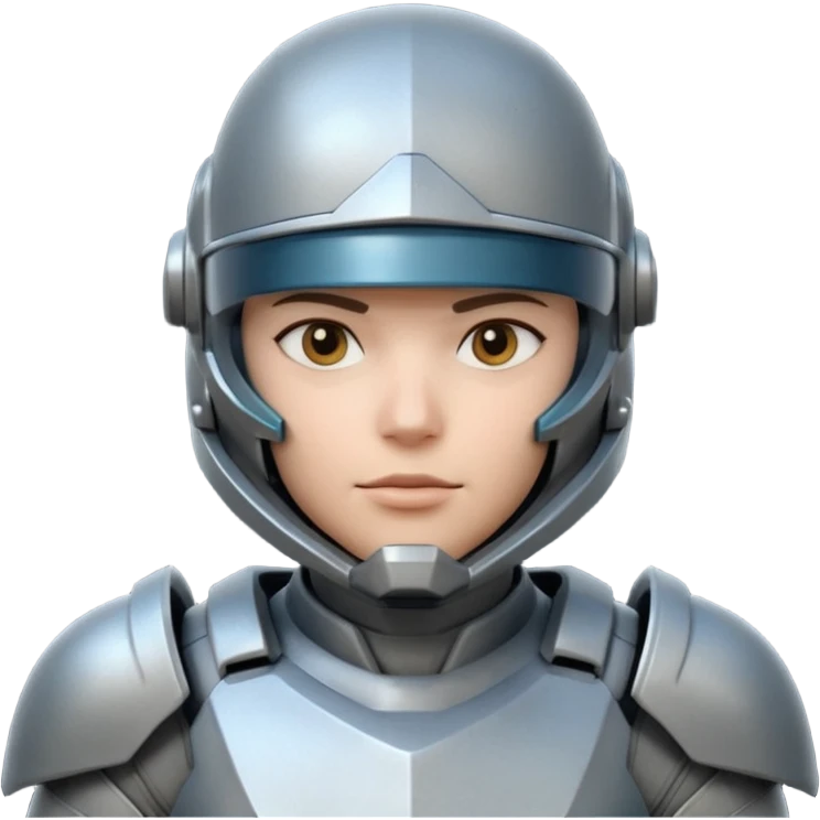 futuristic armored soldier portrait, head and shoulders only, helmet visor, sci-fi armor details, 3D cartoon, mobile game icon style, clean background, no text, no watermark

 emoji