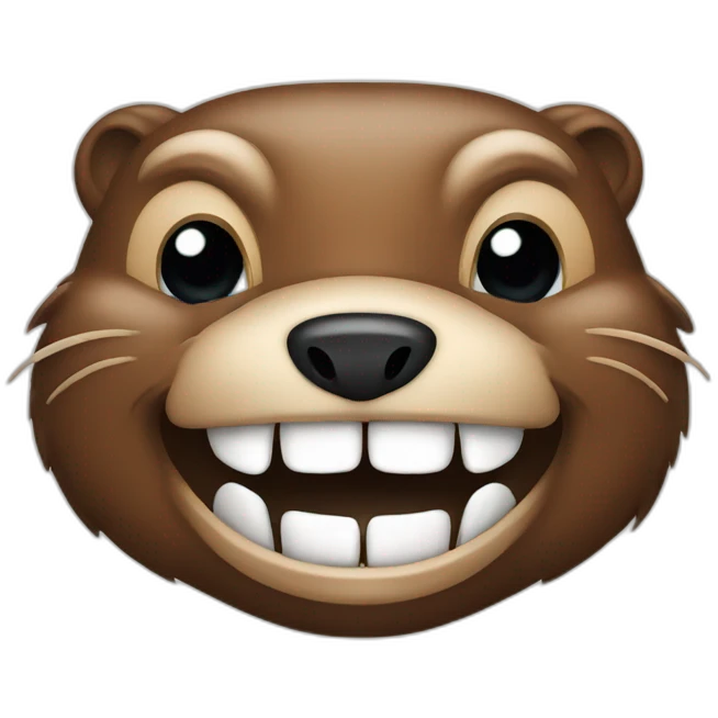 Beaver with toothy teeth emoji